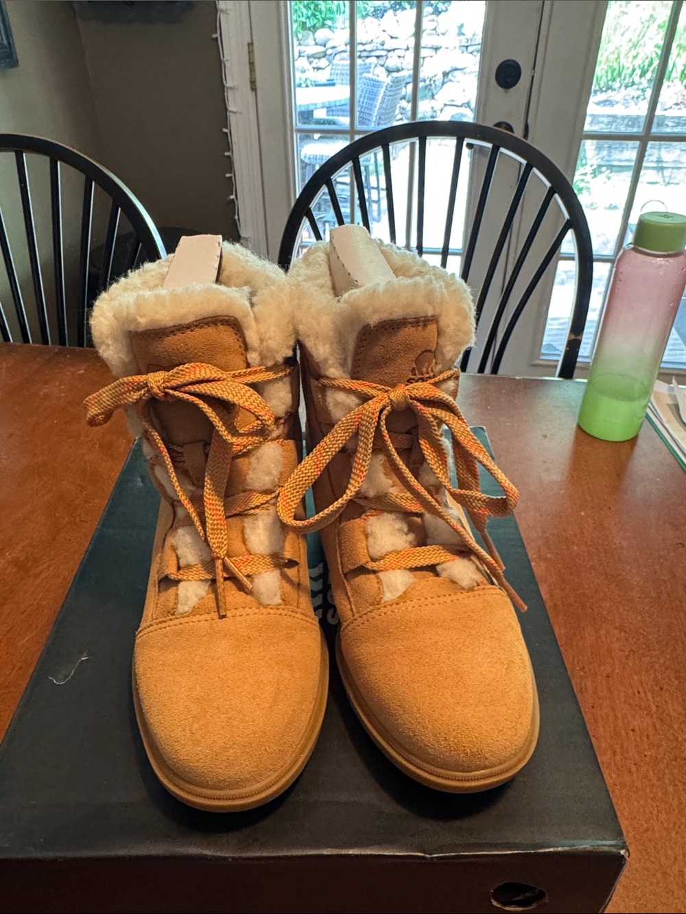 Sorel Evie II Cozy Women's Tan Suede Shearling-Lined Winter Boots
